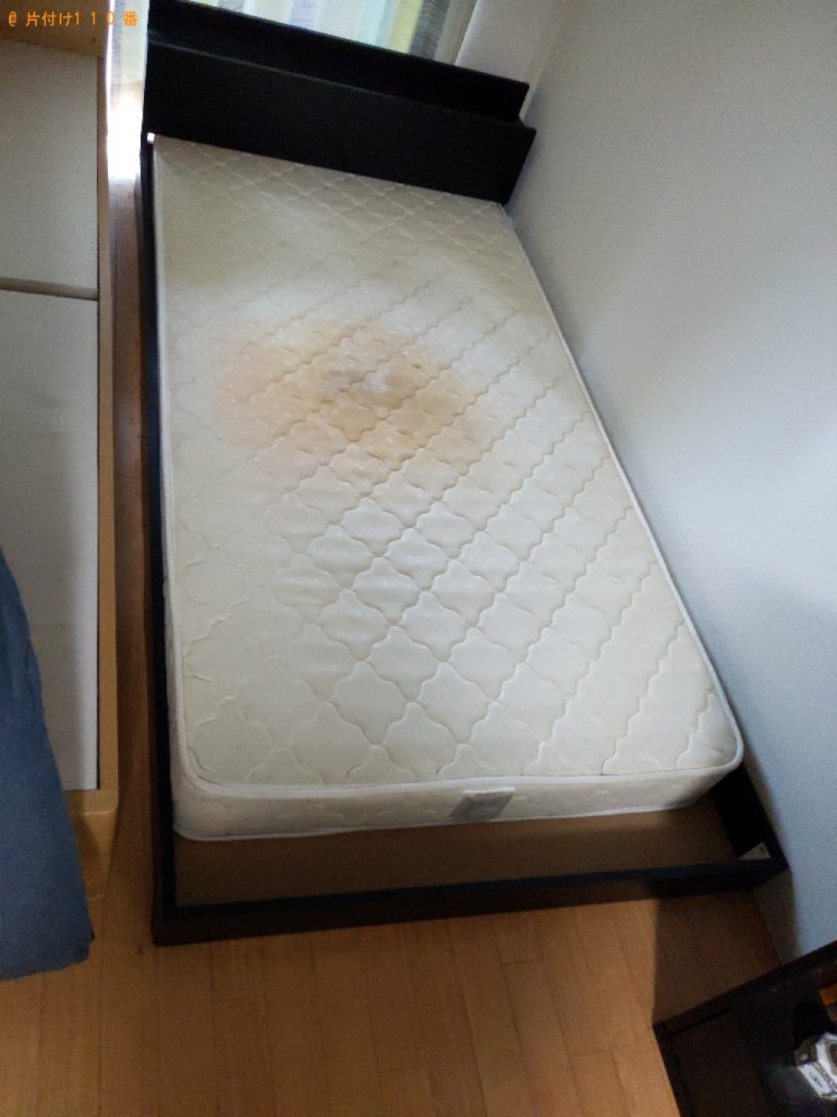 【奈良市西大寺新町】シングルベッド、ベッドマットレスの回収・処分