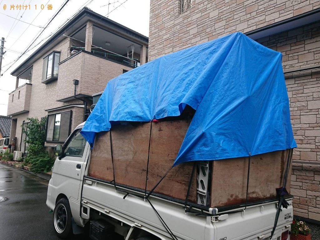 【橿原市光陽町】マットレス付きシングルベッド、収納ケース等の回収