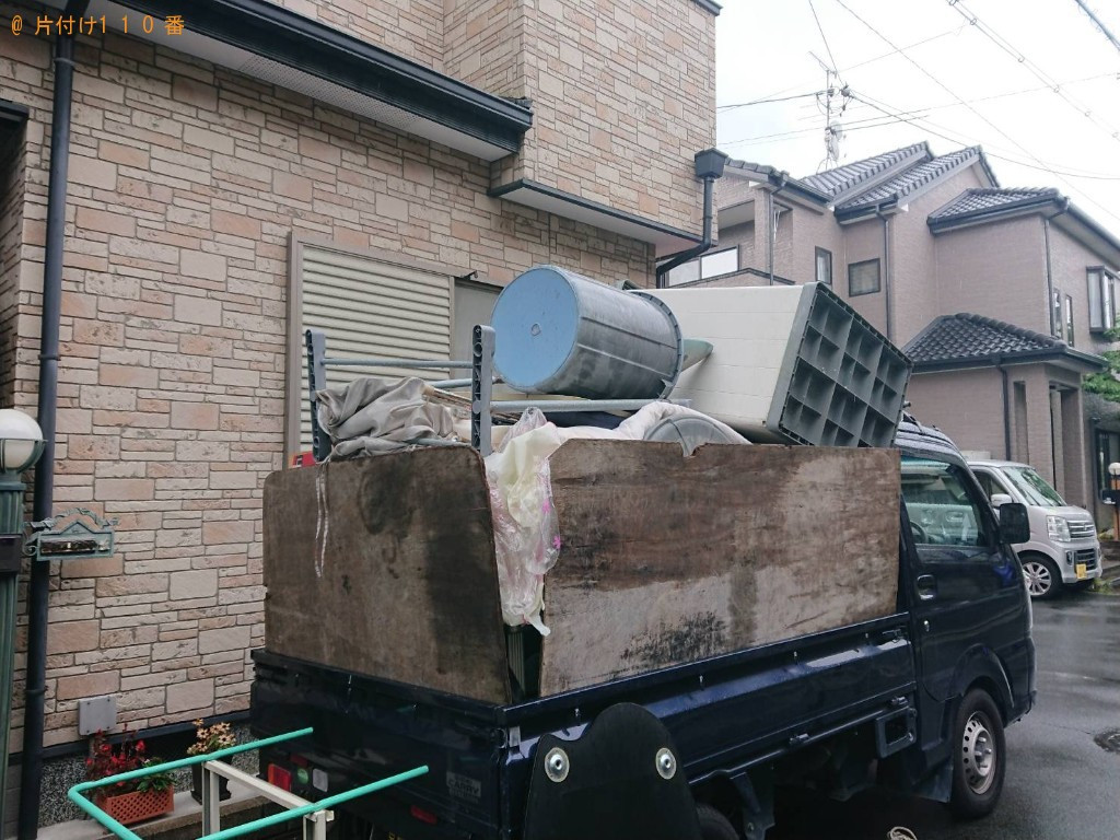 【橿原市光陽町】マットレス付きシングルベッド、収納ケース等の回収