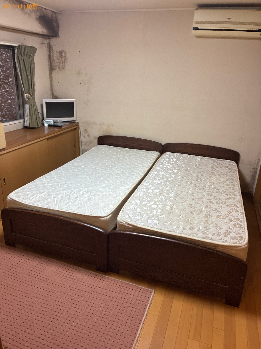 【奈良市西大寺国見町】マットレス付きシングルベッドの回収・処分